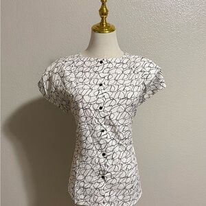 Vintage Soko Women’s Lace Pattern Blouse Size 12 White Made in USA